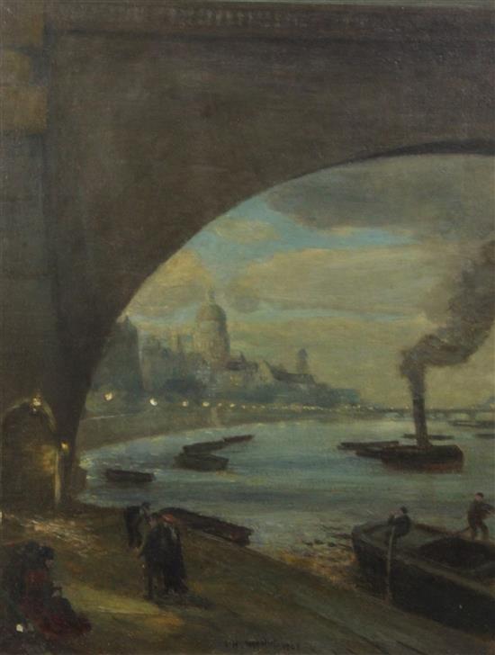 Charles Hodge Mackie (1862-1920) The Thames at Night, 22.5 x 17.5in.